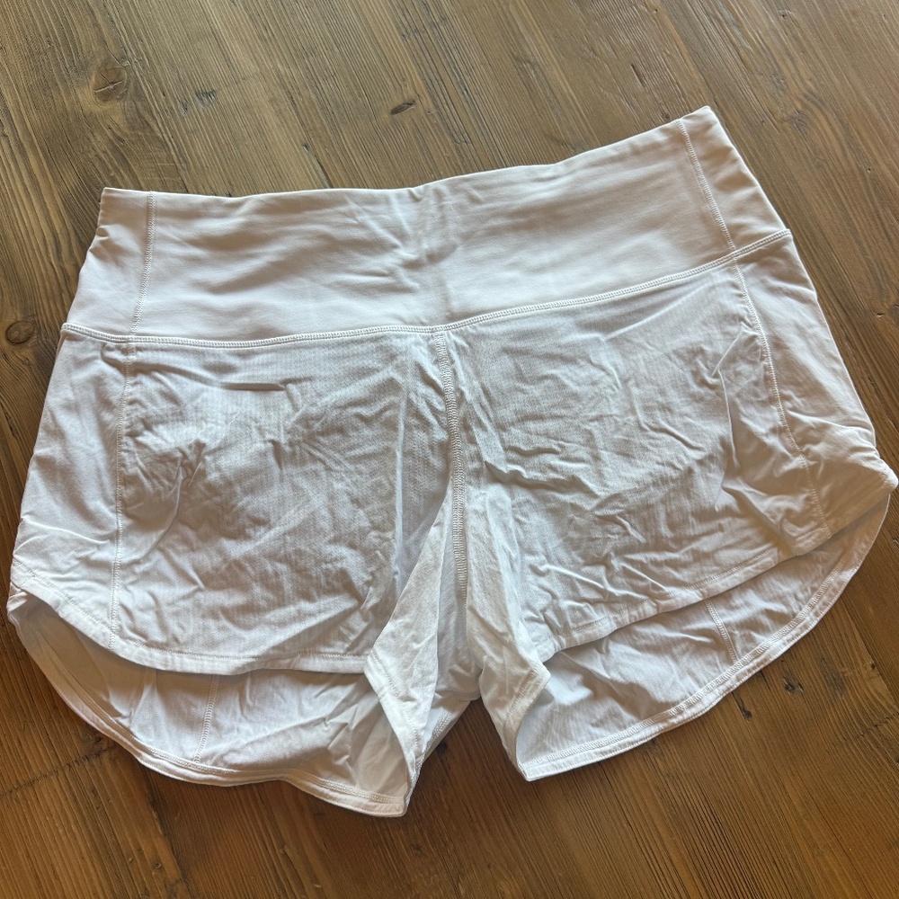 Lululemon Speed Up High Rise 4" - White - Size 10